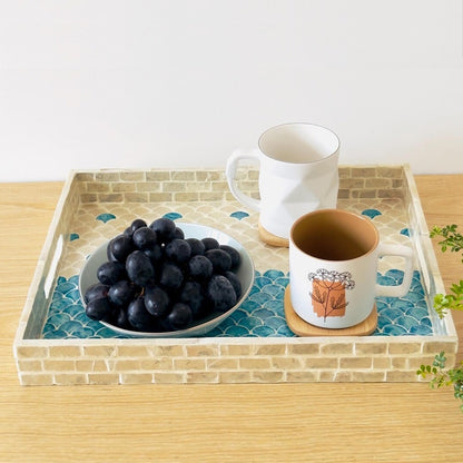 Indian Hub Design Blue & White Tray