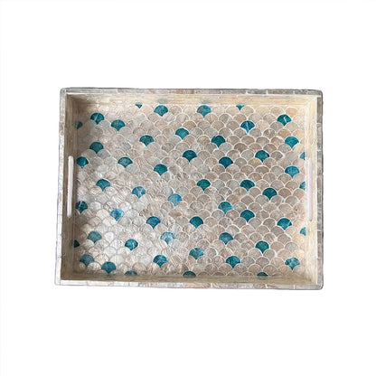 Indian Hub Design Dark Blue & White Tray