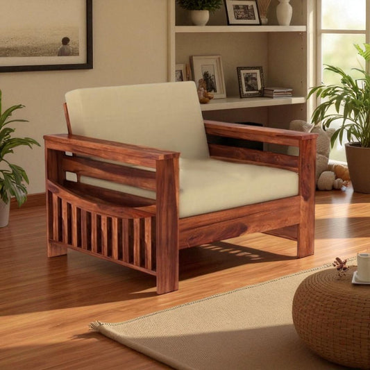 Traditional Sattled Arm Wooden Sofa Set  in 2 Seating