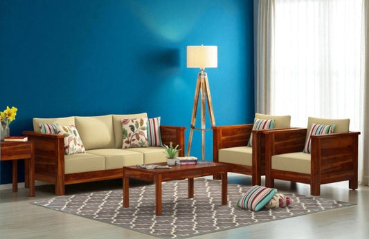 Classic Arm Design Wooden Sofa Set in 3+1+1 Seating