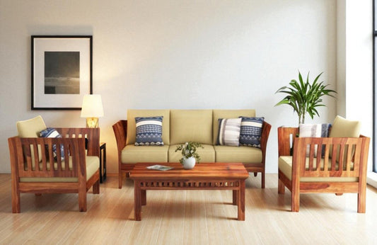 Artisana Wooden Sofa Set in 3+1+1 Seating