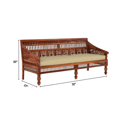 Indian Hub Handcrafted Wooden Sofa Set in 3+1+1 Seating