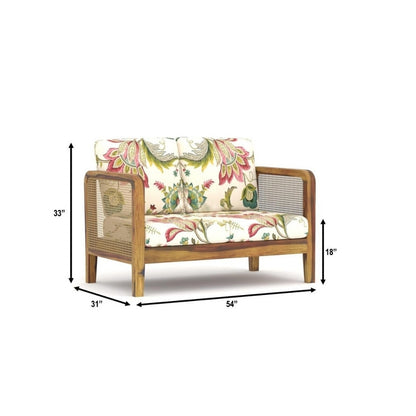 Cane Side Panes Wooden Sofa Set in 3+1+1 Seating