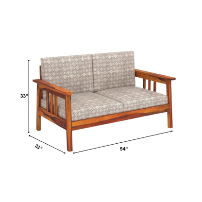 Straight-Arm Wooden Sofa Set in 3+1+1 Seating