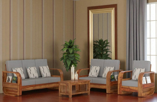 Designer Wooden Sofa Set in 3+1+1 Seating