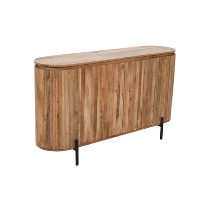 Rajsamand Furniture Natural Solid Wood Sideboard With Metal Legs