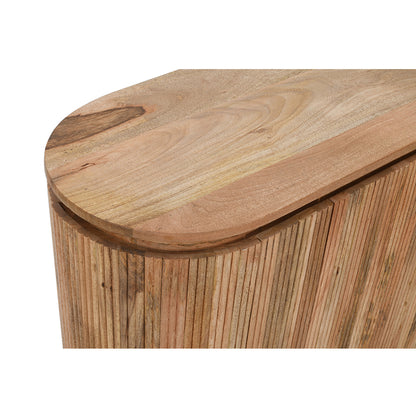 Rajsamand Furniture Natural Solid Wood Sideboard With Metal Legs