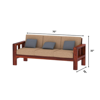 Heritage-Inspired Wooden Sofa Set in 3+1+1 Seating
