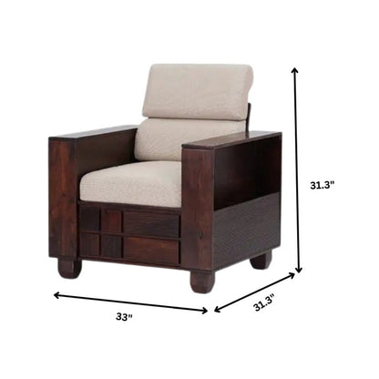 Shaantika Wooden Sofa Set in 3+1+1 Seating