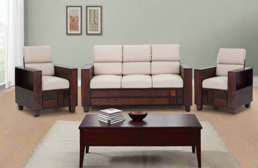 Shaantika Wooden Sofa Set in 3+1+1 Seating