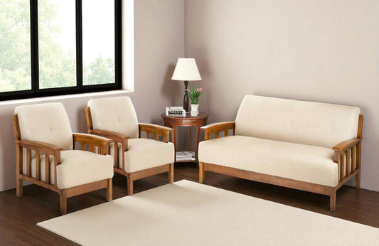 Elegant Wooden Sofa Set in 3+1+1 Seating
