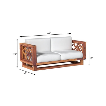 Contemporary Wooden Sofa Set  in 3+1+1 Seating