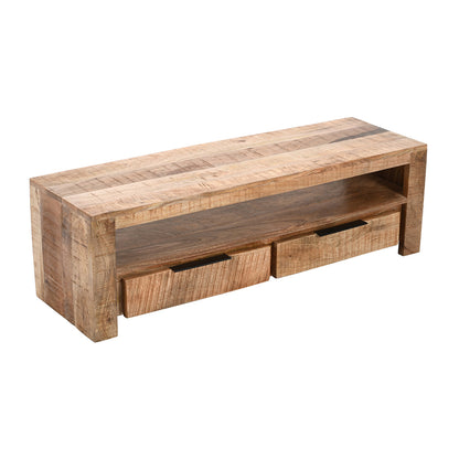 Rough Swan Timber Tv Stand With 2 Drawers