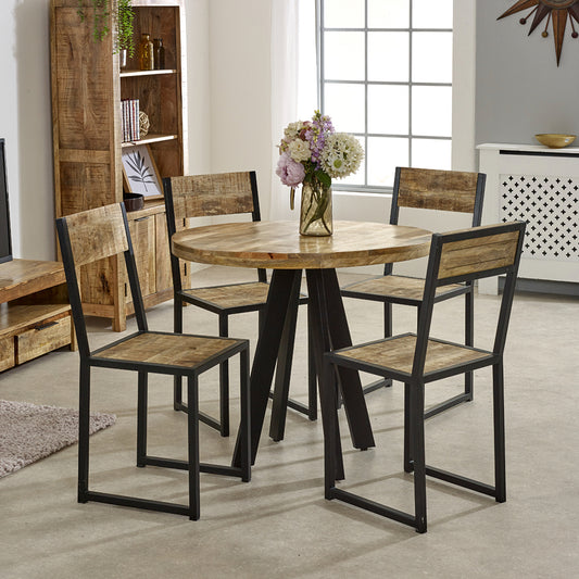 Rough Swan Timber Dining Table With 4 Seater Chair