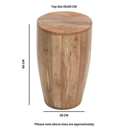 Rough Swan Timber Drum End Table