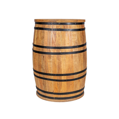 Rough Swan Timber Barrel Wine Bar Cabinet