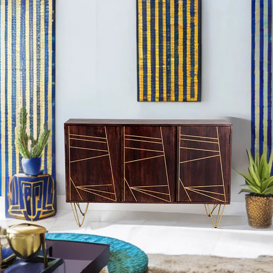 Boston Dark Gold Large Sideboard 3 Door
