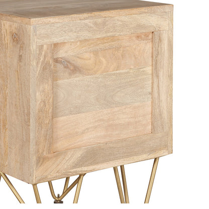 Boston Light Gold 2 Drawer Bedside Table