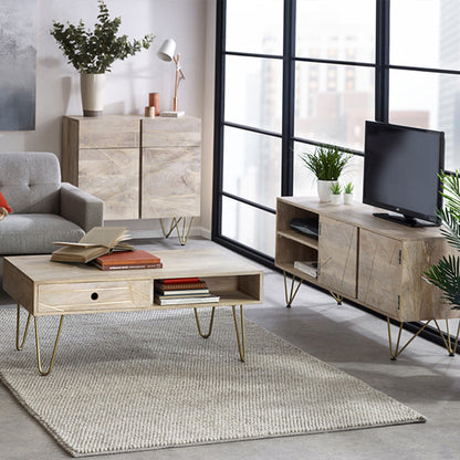 Boston Light Gold 2 Door Medium Sideboard