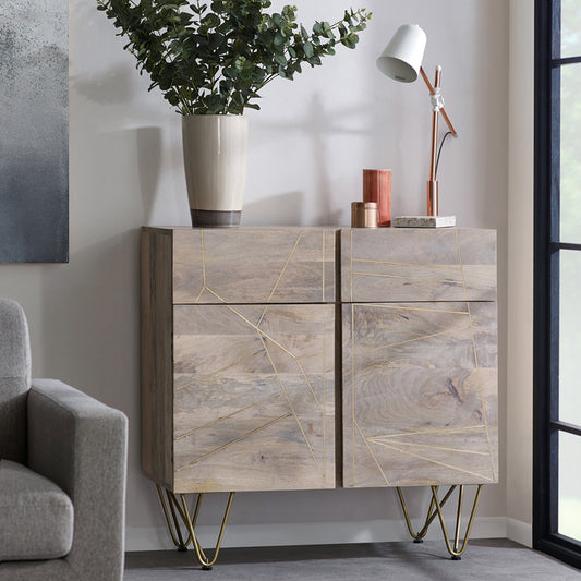 Boston Light Gold 2 Door Medium Sideboard