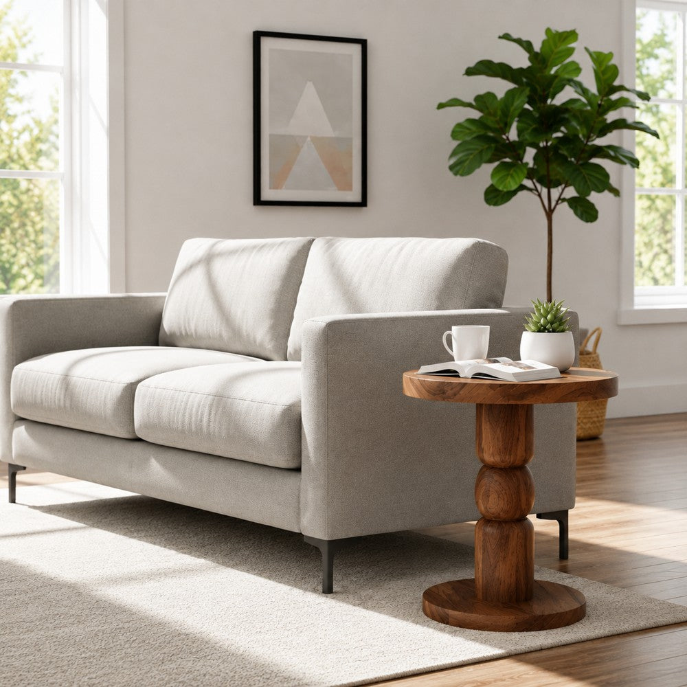 Acacia Wood Freestanding Side Table in Living Room