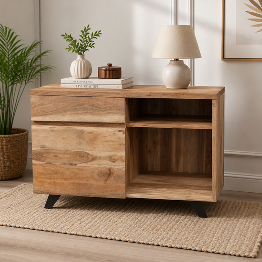 Live Edge 1 Drawer & 1 Door Console Table g