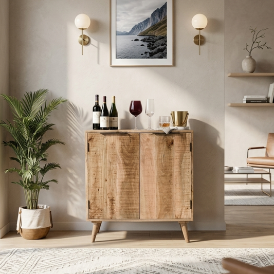 Rough Swan Timber Bar Cabinet  Sideboard