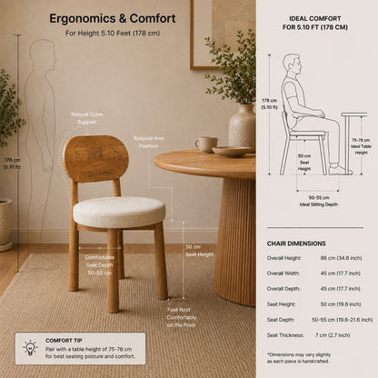Modern Austin Wooden Dining Chair in Natural Finish