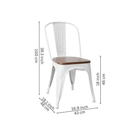 Metal Dining Chairs with Wood Seat
