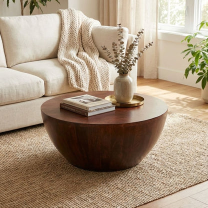 Natural Solid Dark Mango Wood Coffee Table