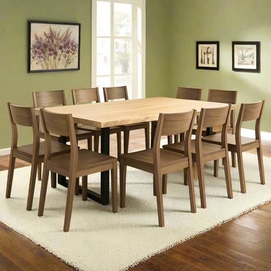 Live Edge Dining Table With 8 Seater Chair