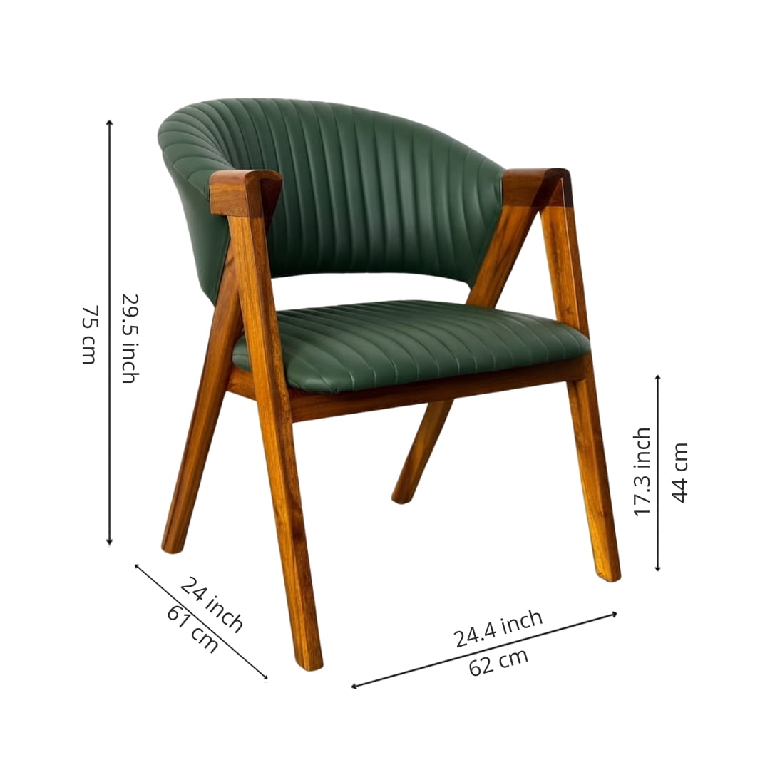 Wooden Office Chair With Both Arm Rests dimensions and size guide.