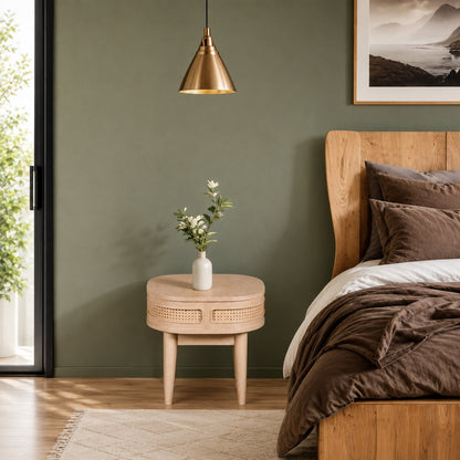 Franch Collection Cane Bedside Table