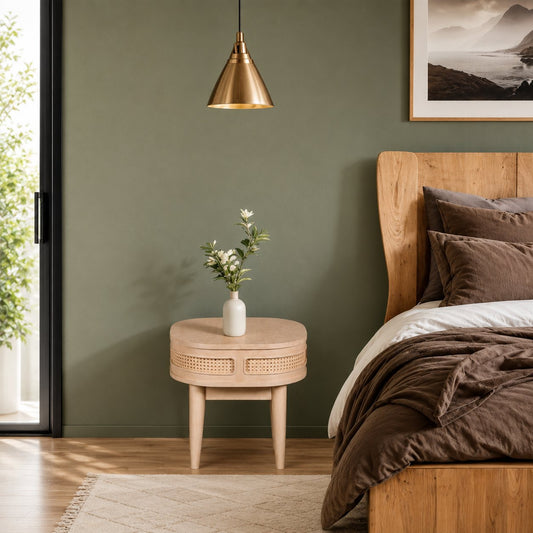 Franch Collection Cane Bedside Table