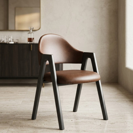 Mid-Century Modern Dining Chair with Wooden Legs